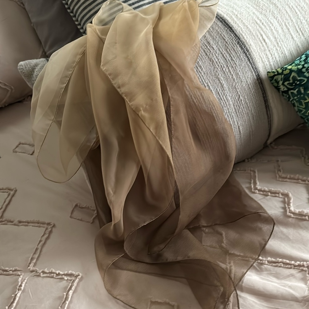 Vintage Tan Silky Scarf